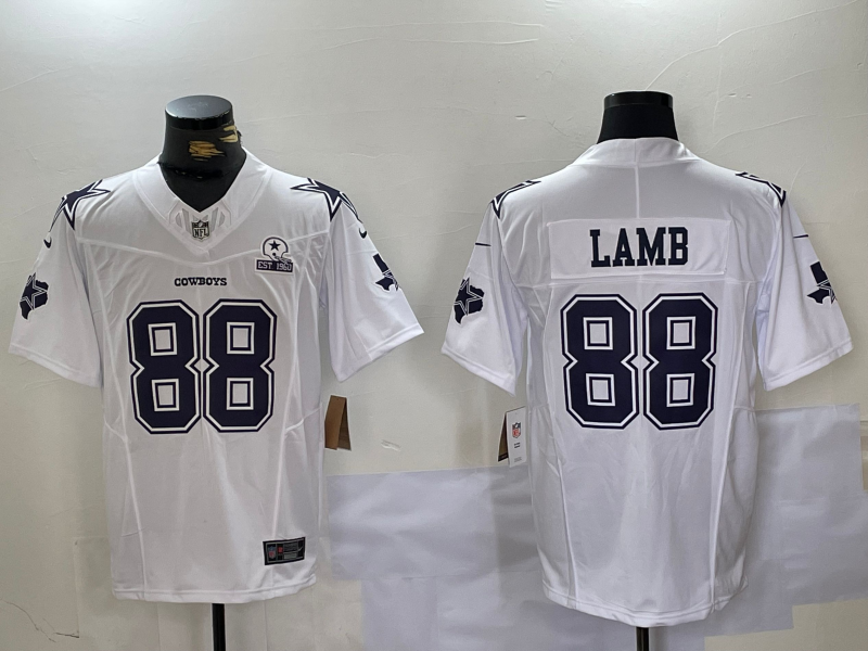 Men's Dallas Cowboys CeeDee Lamb #88 White Jersey